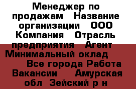 Менеджер по продажам › Название организации ­ ООО Компания › Отрасль предприятия ­ Агент › Минимальный оклад ­ 30 000 - Все города Работа » Вакансии   . Амурская обл.,Зейский р-н